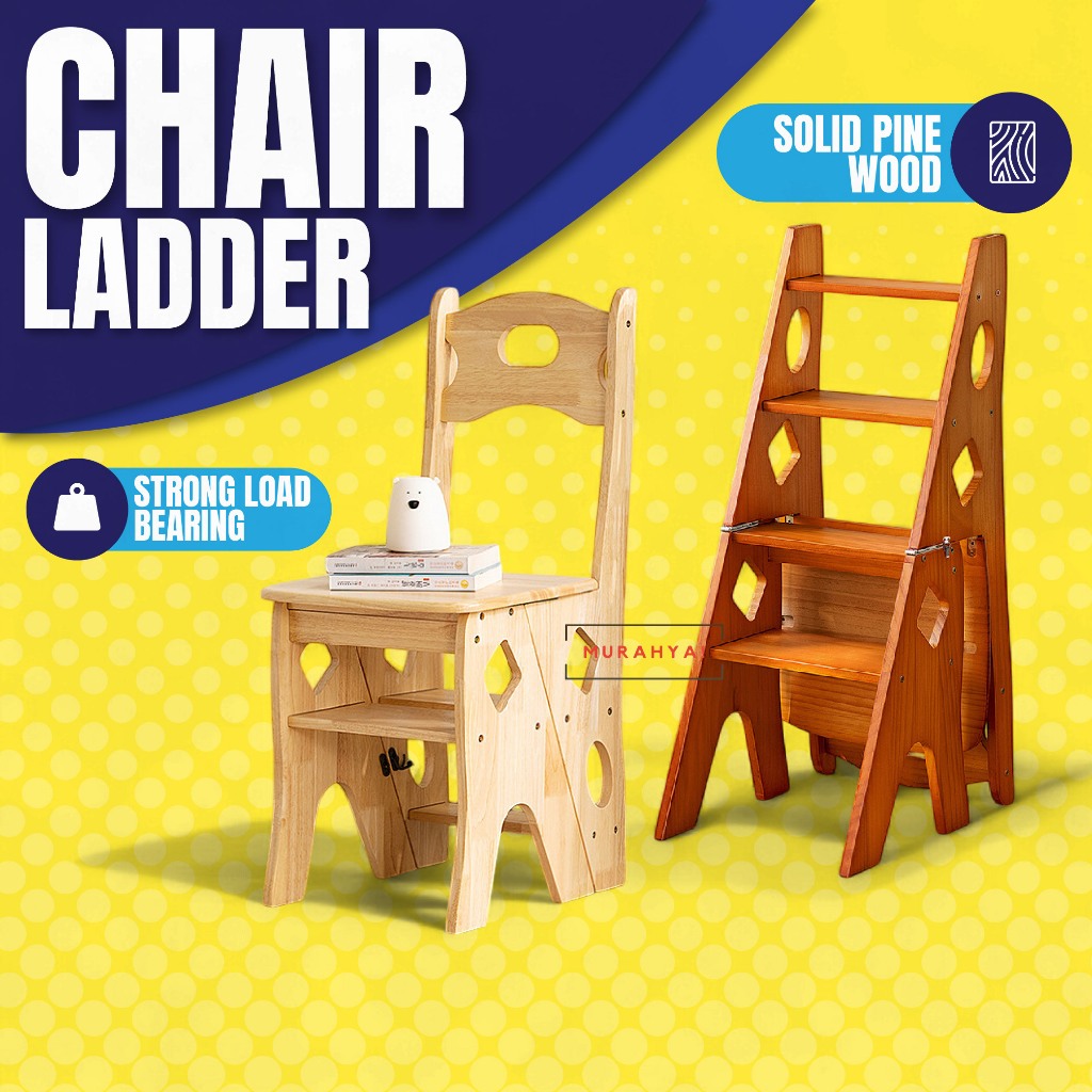Tangga Kerusi Lipat Ladder Chair Heavy Duty Solid Multi-function Ladder ...