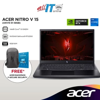 Acer Gaming Nitro V 15 ANV15-51-58GB 15.6 FHD 165Hz Laptop (Intel® Core™ i5-13420H | 8GB | 512GB SSD | RTX™ 2050 | H&S)