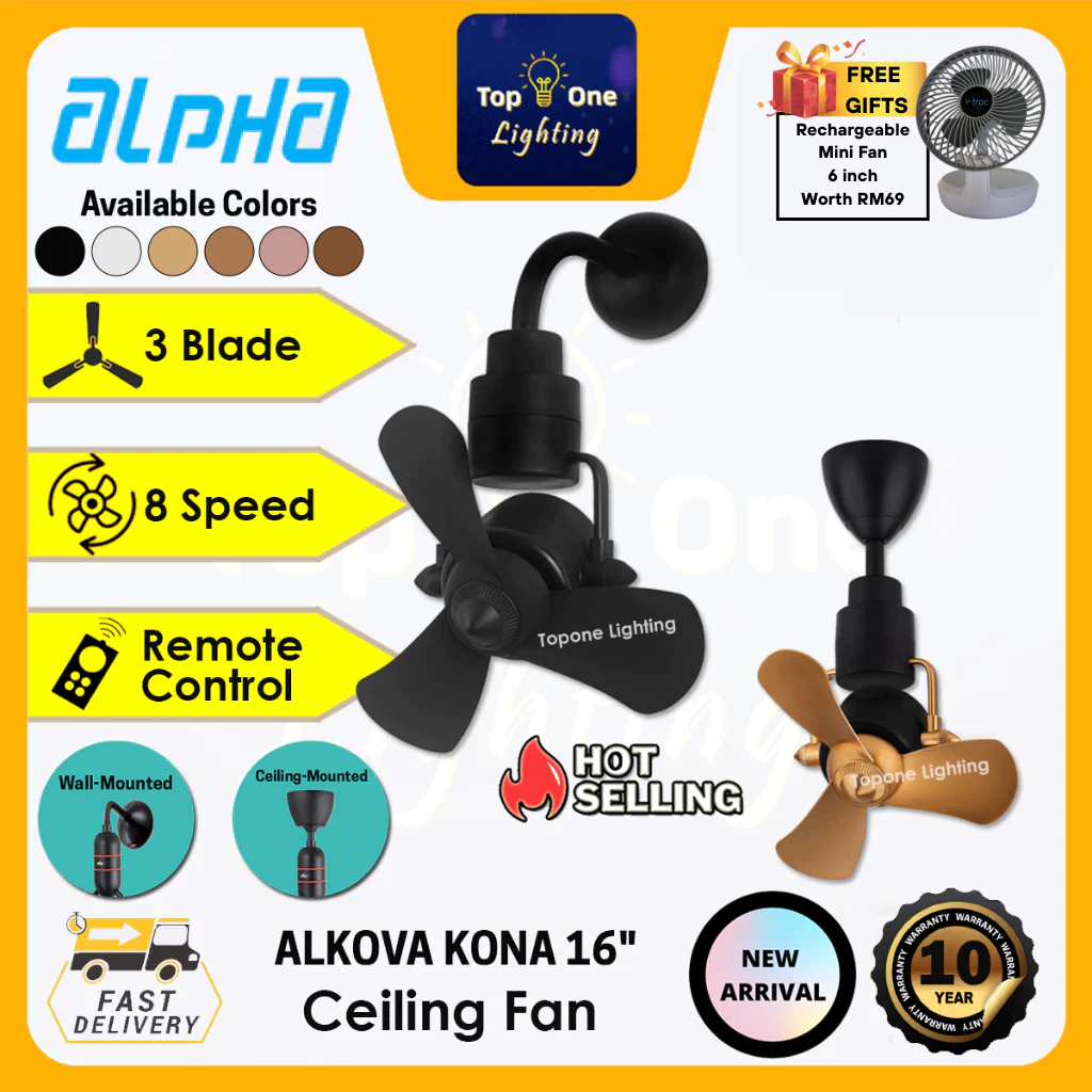 🔥HOT🔥 ALPHA Alkova - KONA 3B 16 inches DC Motor Corner Fan Ceiling Fan ...