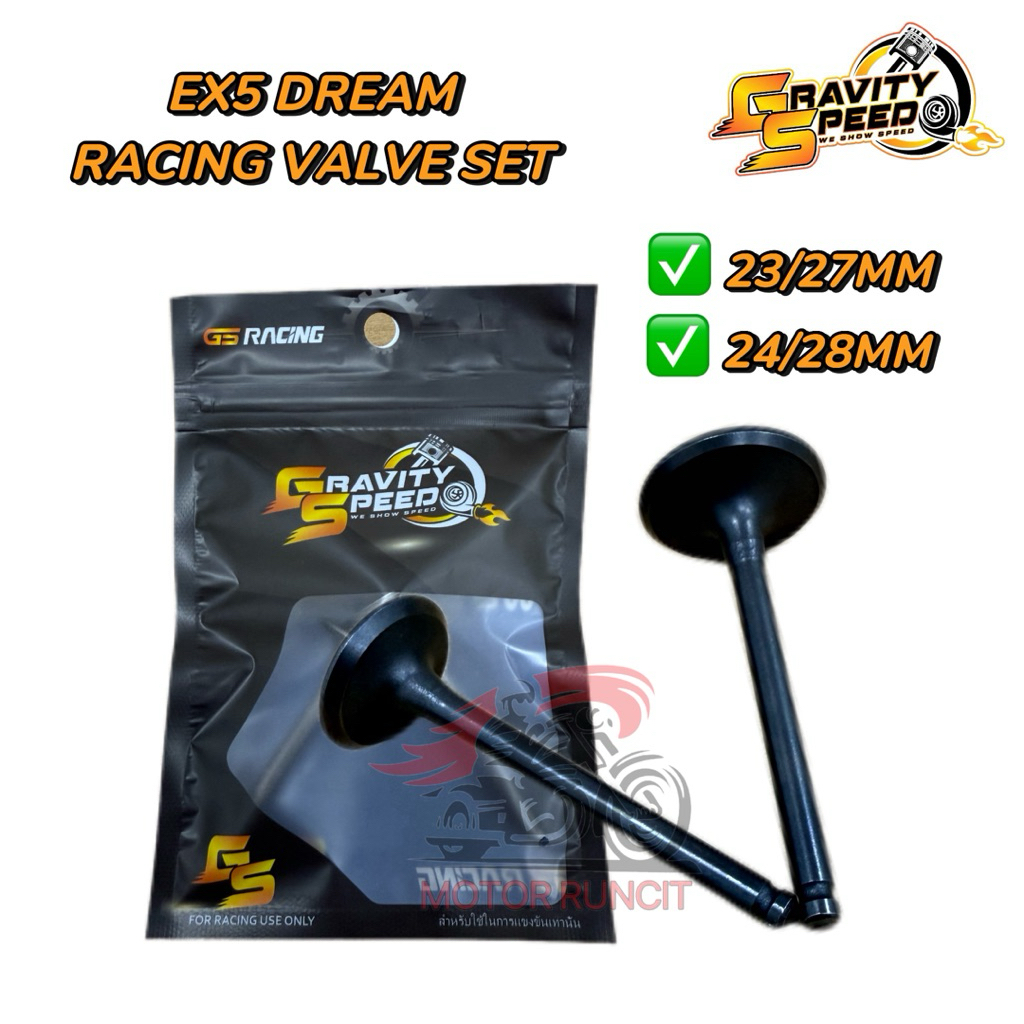GS RACING VALVE HONDA EX5 DREAM HIGH POWER MOTOR RACING VALVE SET 23/27 ...