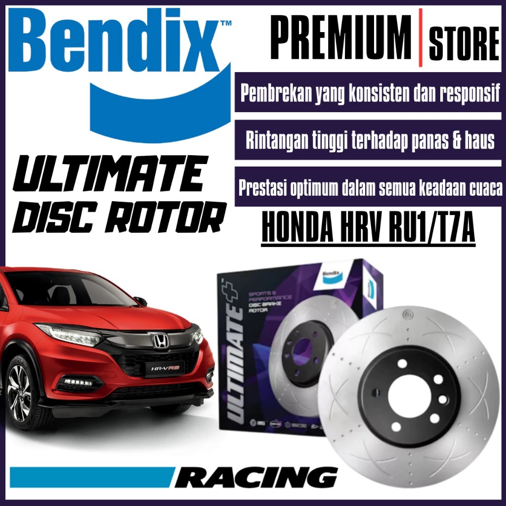 Original Bendix Ultimate+ Front And Rear Set Disc Rotor - Honda HRV RU1 ...