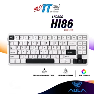 AULA LEOBOG HI86 Tri-Mode Wireless Mechanical Gaming Keyboard with RGB Light Effect, Hot-Swappable, Gasket Structure