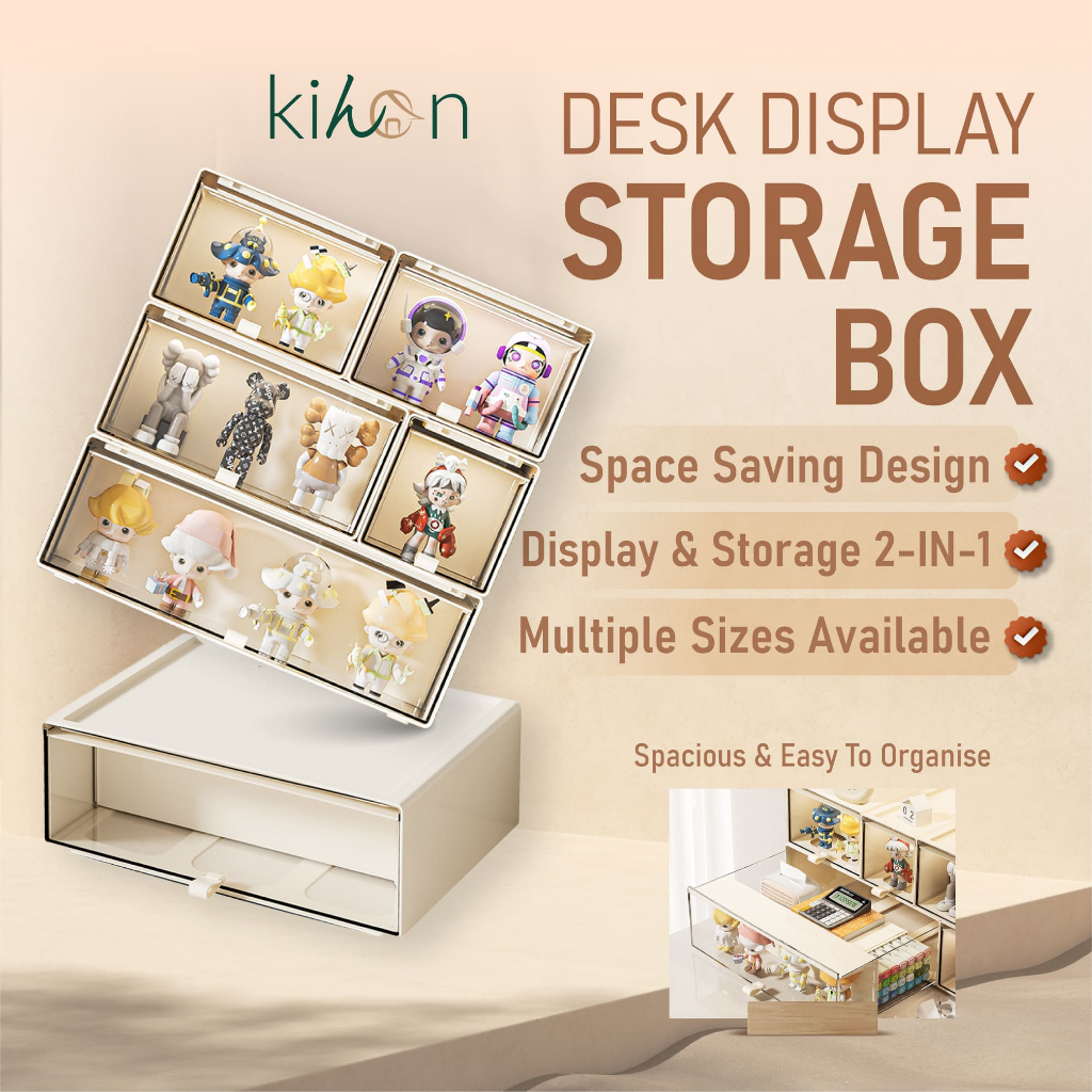 Desktop Display Stackable Storage Box Pull-Out Drawer Dustproof ...