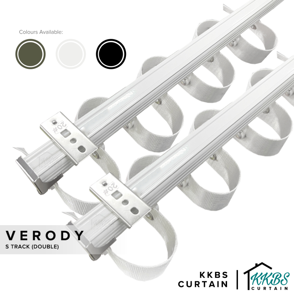 KKBS CURTAIN Verody Heavy Duty S Track/Ripple Fold Curtain Railing ...