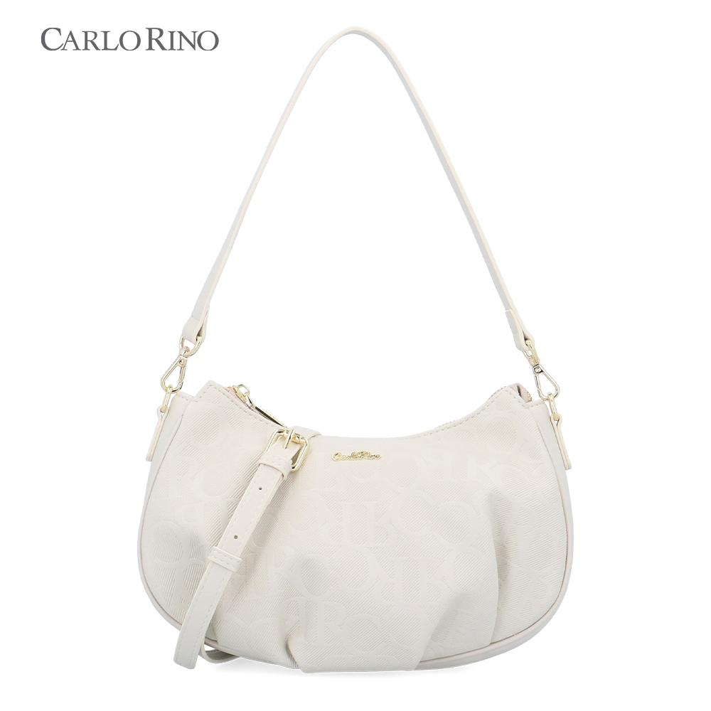 Carlo Rino CR Monogram Soft Hobo - Light Grey | Shopee Malaysia