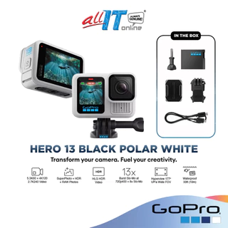 GoPro HERO 13 Black Polar White WaterproofAction Camera - 5.3K / 4K / 2.7K / 1080P Resolution / HyperSmooth 6.0 /