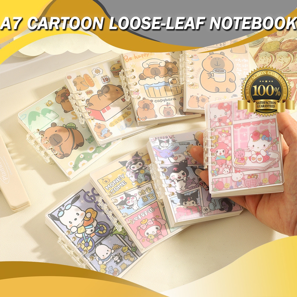 A7 Waterproof Matte Cover 80 Sheets Cartoon Note Book Portable Mini ...