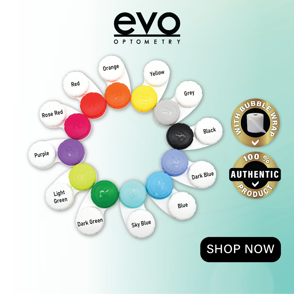 evo Colour Contact Lens Case Color Casing Lenses Bekas Kanta Lekap (per ...