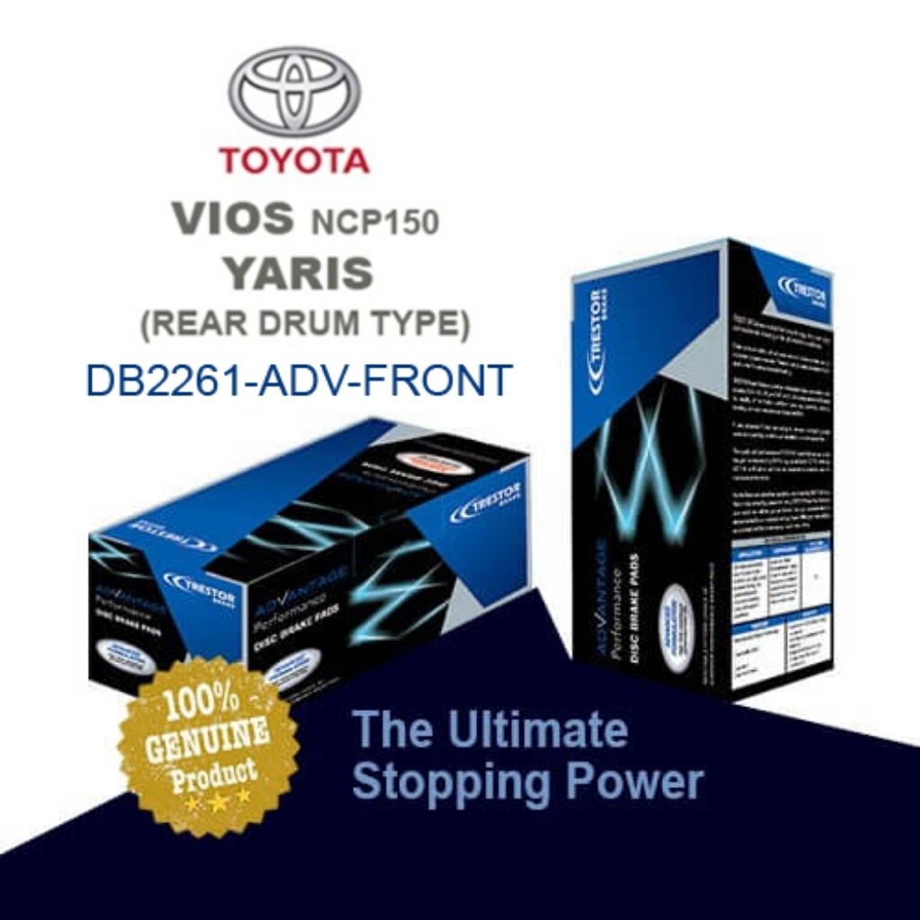 Trestor Brake - Front Brake Pad Advantage [db2261ADV] - Toyota Vios ...