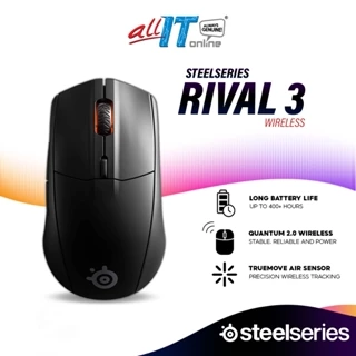 SteelSeries Rival 3 Wireless Gaming Mouse with TrueMove Sensor, Long Battery Life, RGB Lighting Mouse