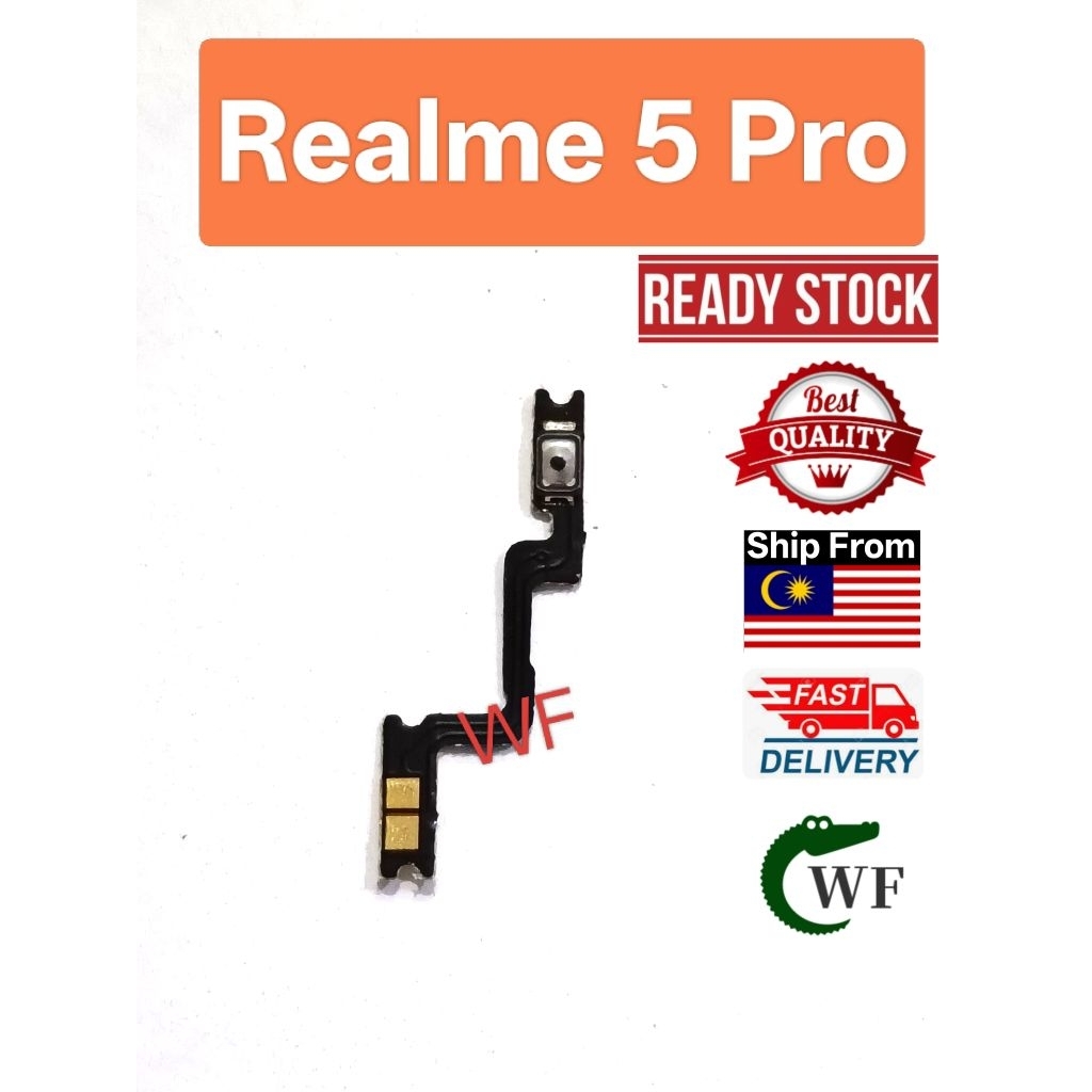 For Realme 5 Pro Power On Off Volume Button Power On Off Volume Ribbon ...