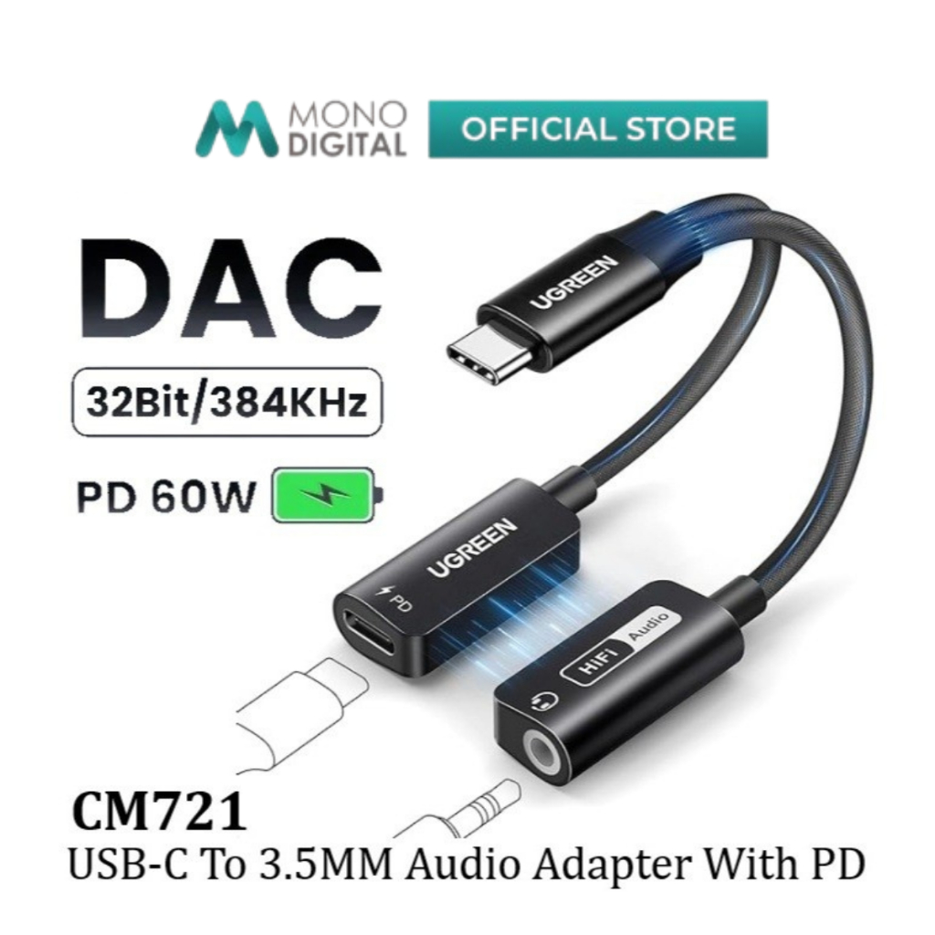 UGREEN Adattatore USB-C A Jack 3,5mm Con Ricarica PD 60W – DAC Hi-Res 24bit/96kHz, Compatibile Con IPad Pro, Galaxy S25/24/23, MacBook, Xiaomi, Huawei - 2