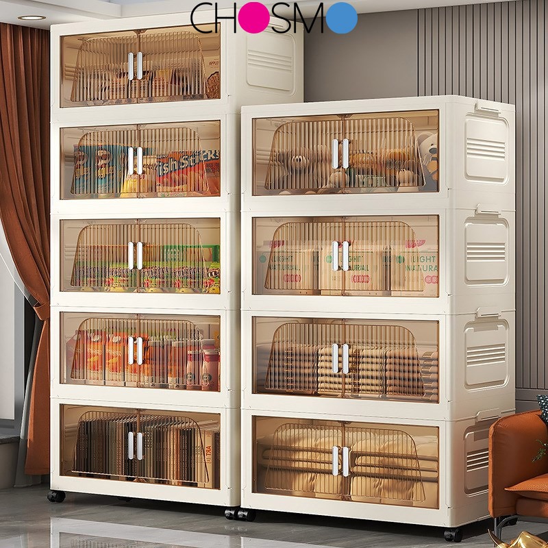 L45-85cm Multipurpose Double Storage Cabinet Foldable Stackable Storage ...