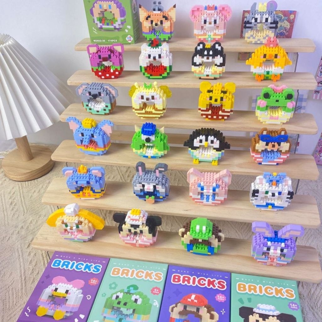 [50 Design] Donut Cartoon Dolls Nano Block Mini Bricks Cartoon Dolls ...