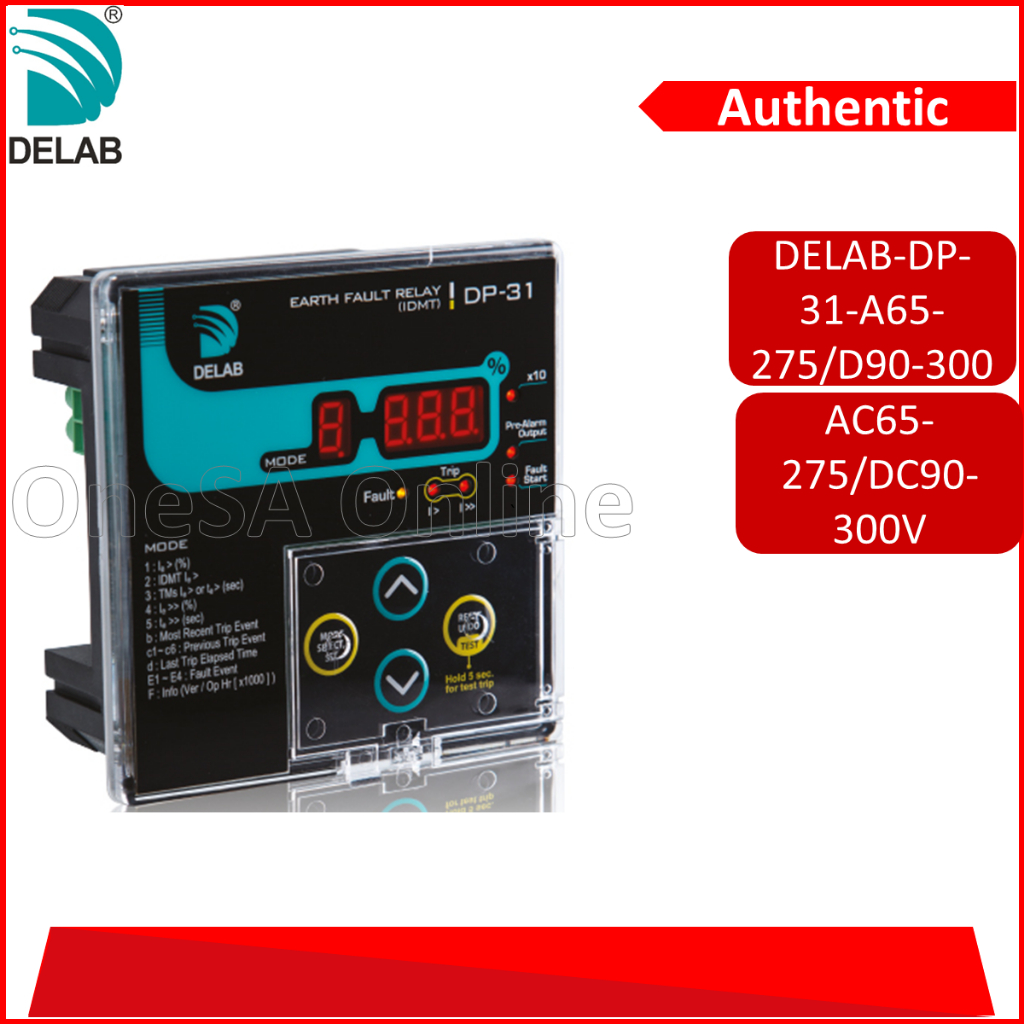 DELAB EARTH FAULT RELAY IDMT AC65-275/DC90-300V(DELAB-DP-31,33 ...