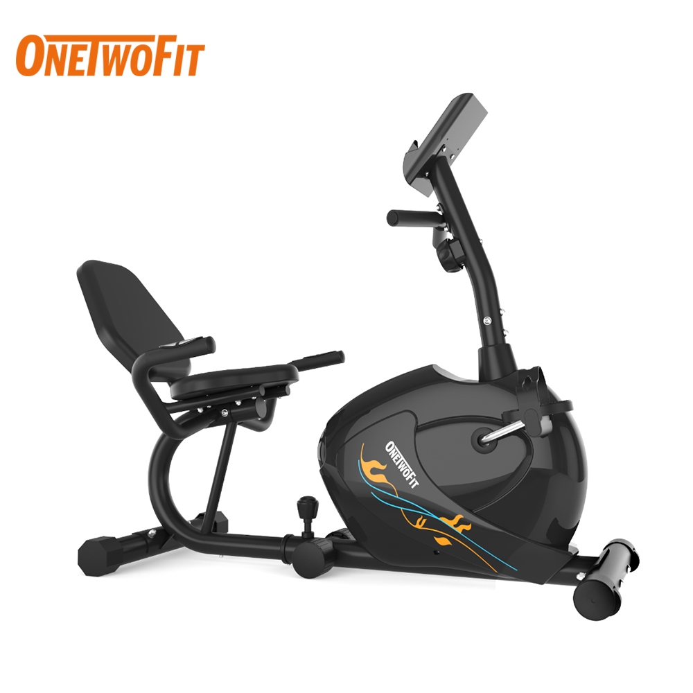 OneTwoFit Recumbent Fitness Cardio Exercise Gym Bike Bicycle Magnetic ...