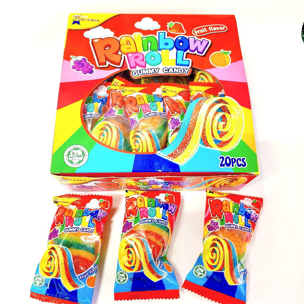 Alibaba Rainbow Roll Gummy Candy (HALAL) | Shopee Malaysia