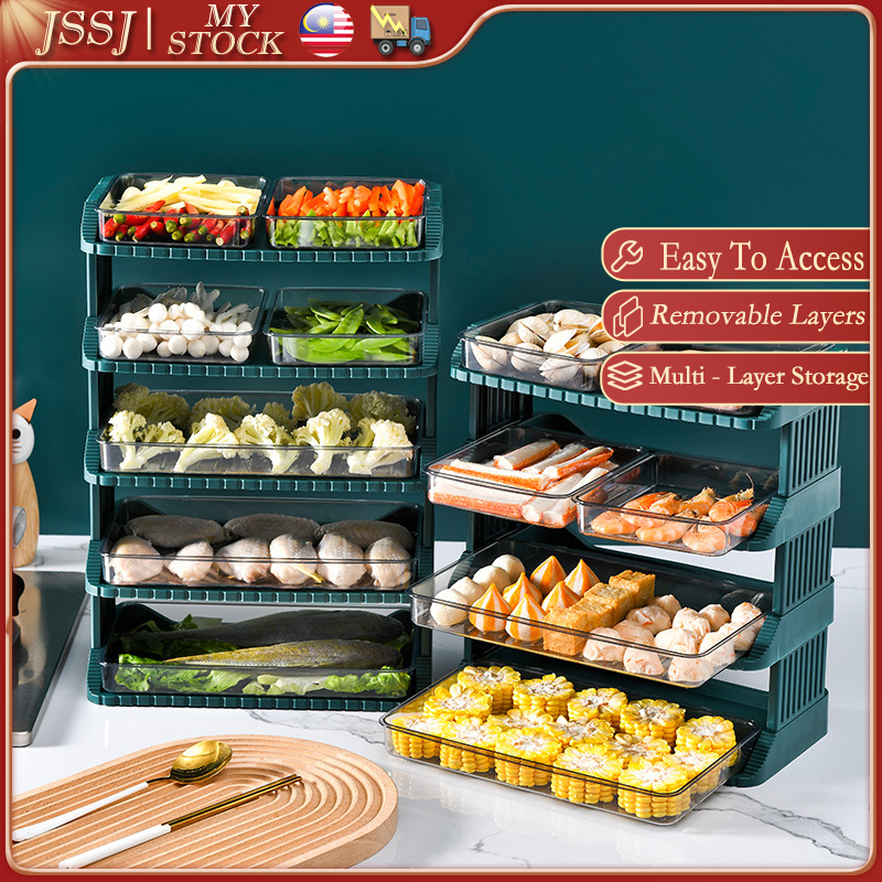 Multilayer Food Storage Tray Dining Serving Platter Space Saving ...