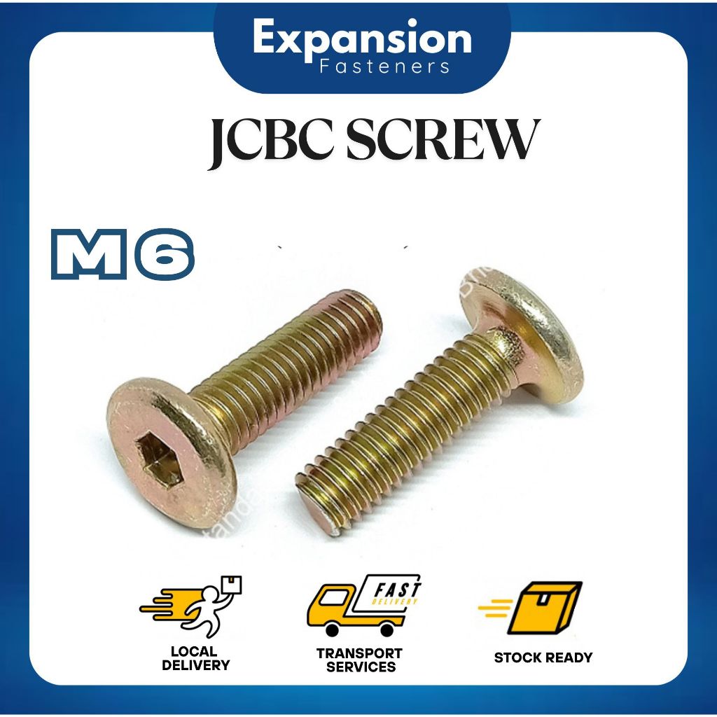 JCBC JCBB Furniture Connector Fixing Screw Bolt Nut Hex Insert Wood ...