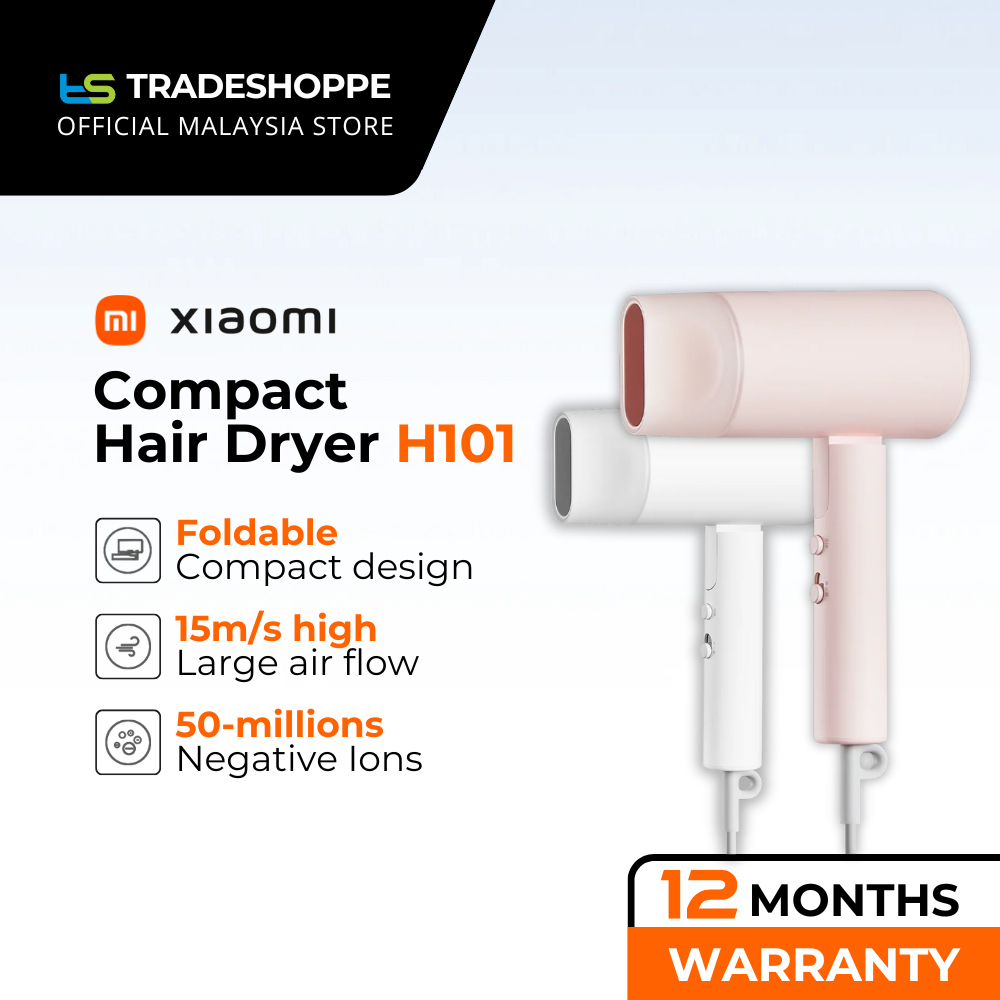 Xiaomi Compact Hair Dryer H101 - Foldable & Quick Drying 1600W Power ...