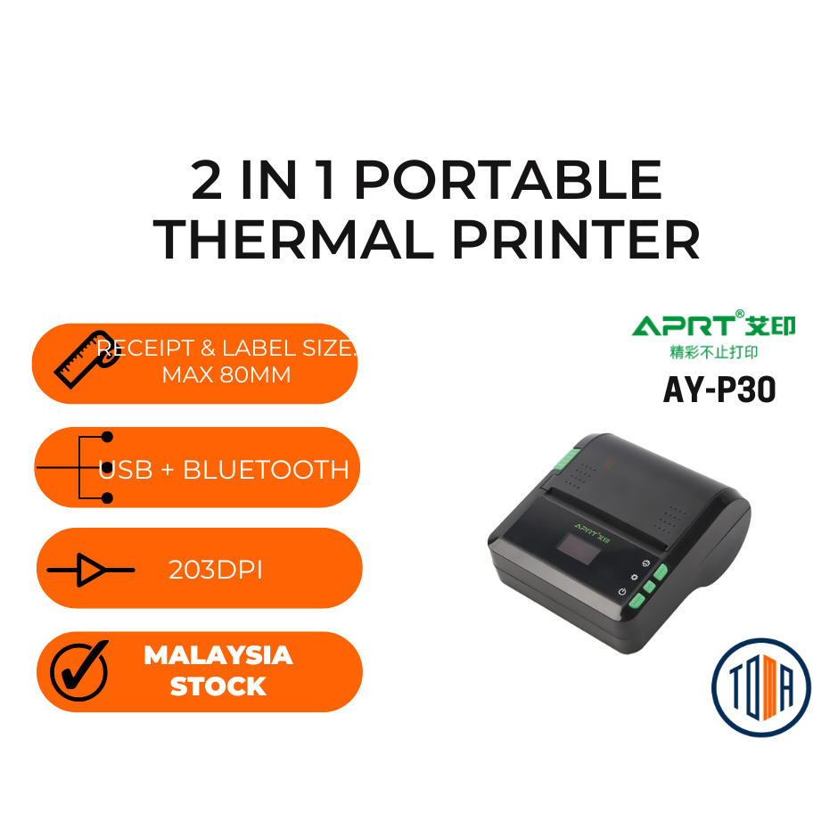 APRT AY-P30 80MM 2IN1 Receipt & Label Portable Printer | Shopee Malaysia
