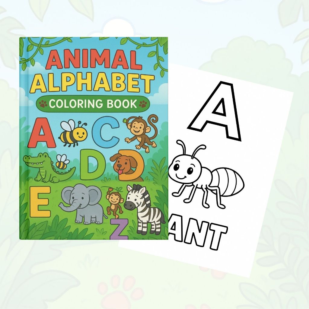 🦁 Animal Alphabet Coloring Book A-Z | 27 Fun Pages for Kids | Digital ...