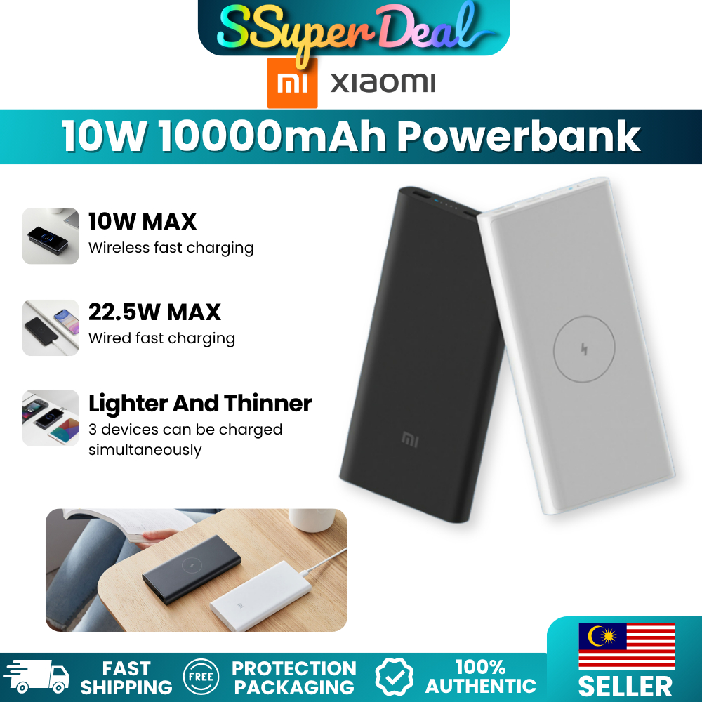 Xiaomi Mi Wireless Dual Input Output Type C Powerbank (10W/10000mAh/22. ...