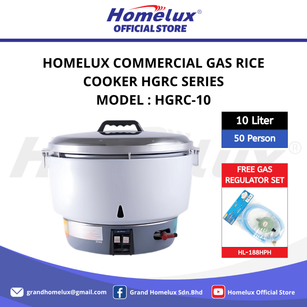 HOMELUX COMMERCIAL GAS RICE COOKER HGRC SERIES HGRC-10 PERIUK NASI ...
