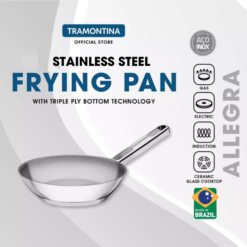 DELARLO Whole Body Tri-Ply Stainless Steel Frying Pan Set