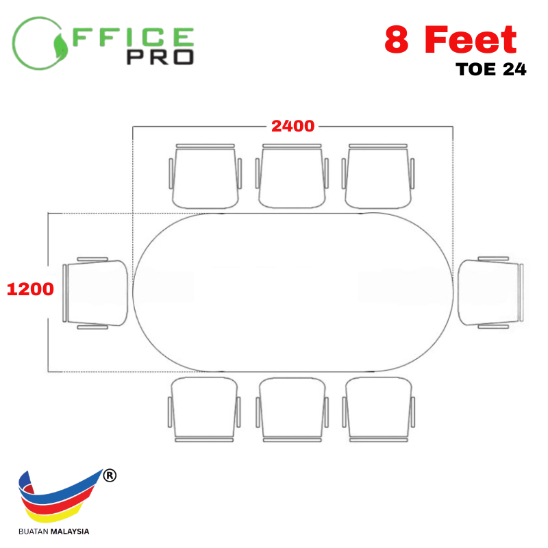 6 Feet/8 Feet | Oval Shape Meeting Table Conference Table 会议桌 ...