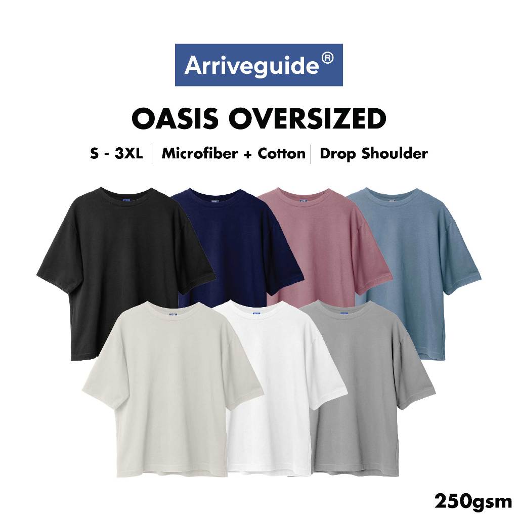 Arrive Guide x HYDT Oasis Oversized Thick T-Shirt 250gsm Drop Shoulder ...