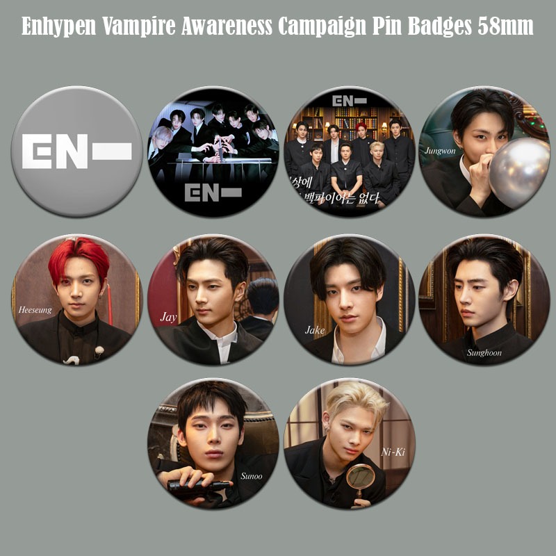 Lencana Butang Pin KPOP Enhypen Vampire Awareness Campaign Pin Button ...