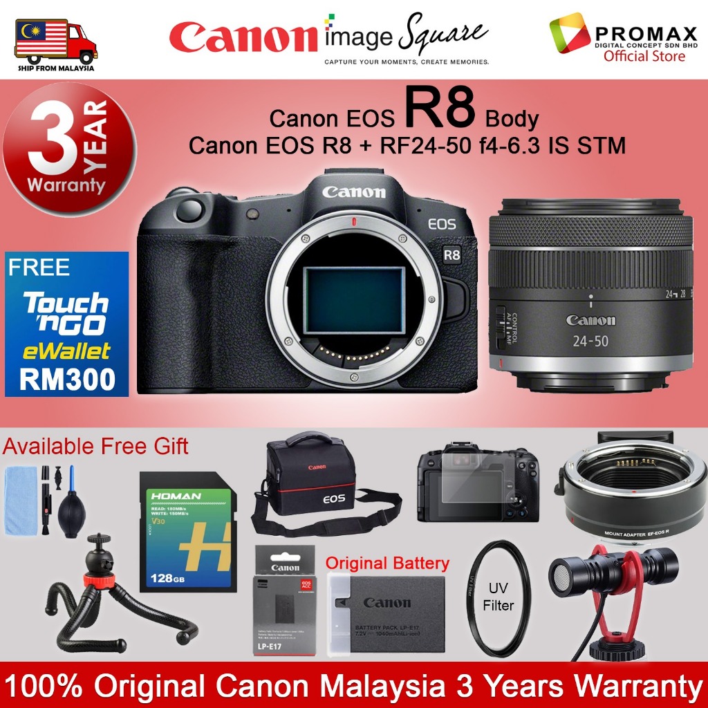 Canon EOS R8 Body R8 RF 24-50mm IS STM Mirrorless