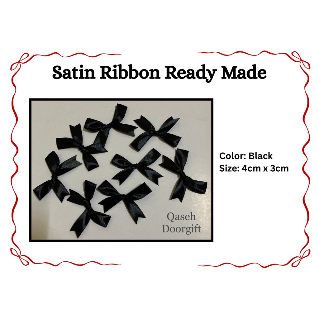 Ribbon Satin Ready Made - Black (100pcs) | Shopee Malaysia