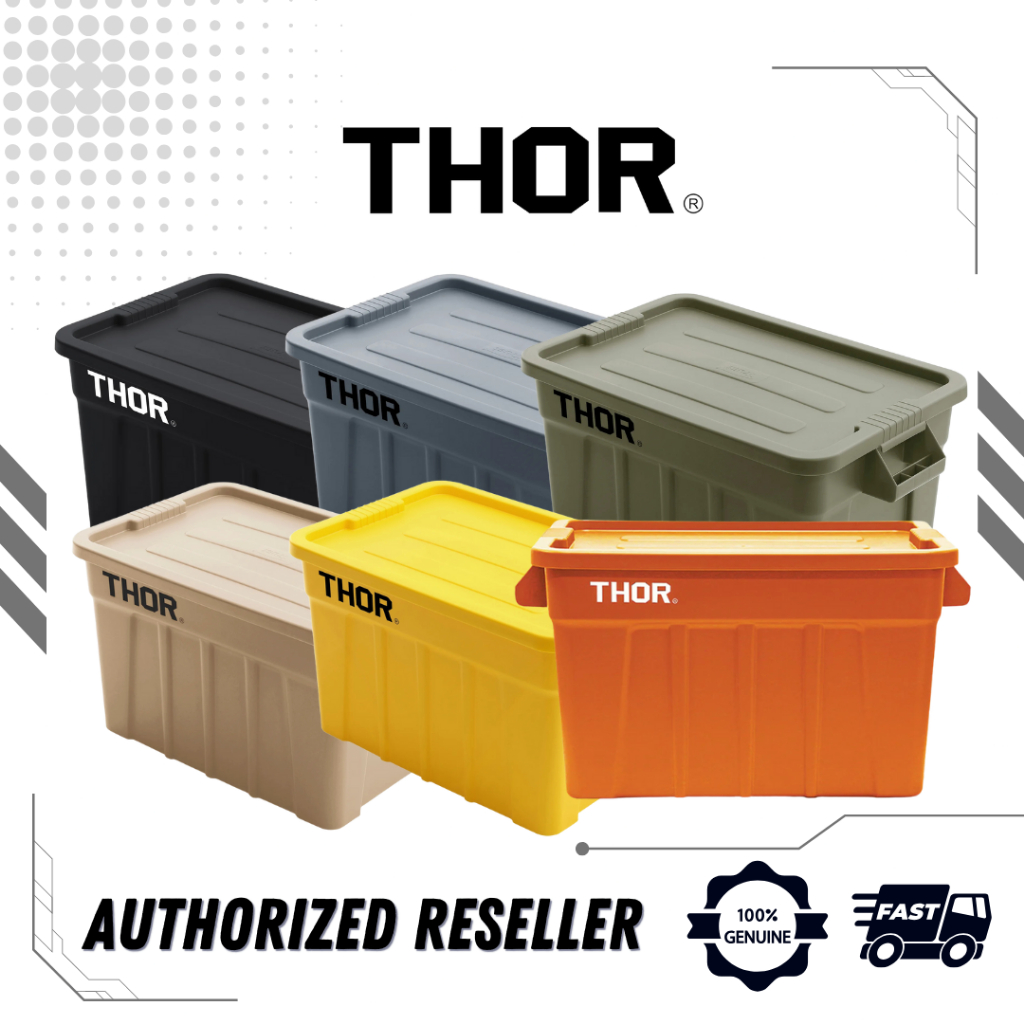 THOR 75L Tote Box with Lid ,Large Capacity Restackable Storage