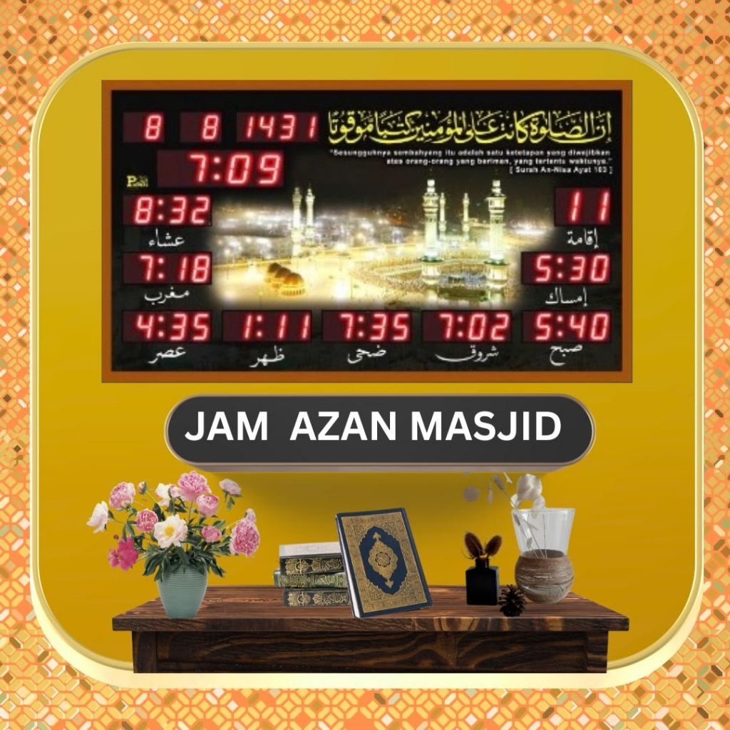 Jam Azan Masjid Madad Promas – Rekabentuk Islamik, Paparan Waktu Solat ...