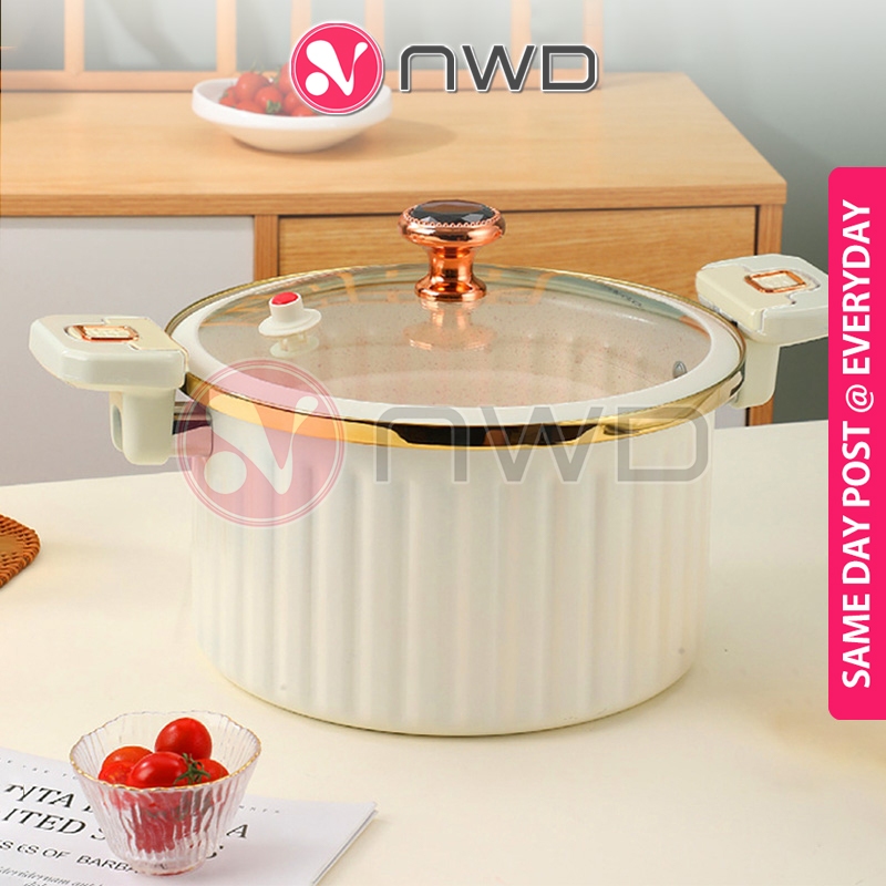 𝗔𝗠𝗣𝗟𝗘 𝗩𝗢𝗟𝗨𝗠𝗘 》10L Enamel Micro Pressure Cooker Multipurpose Soap Stew ...