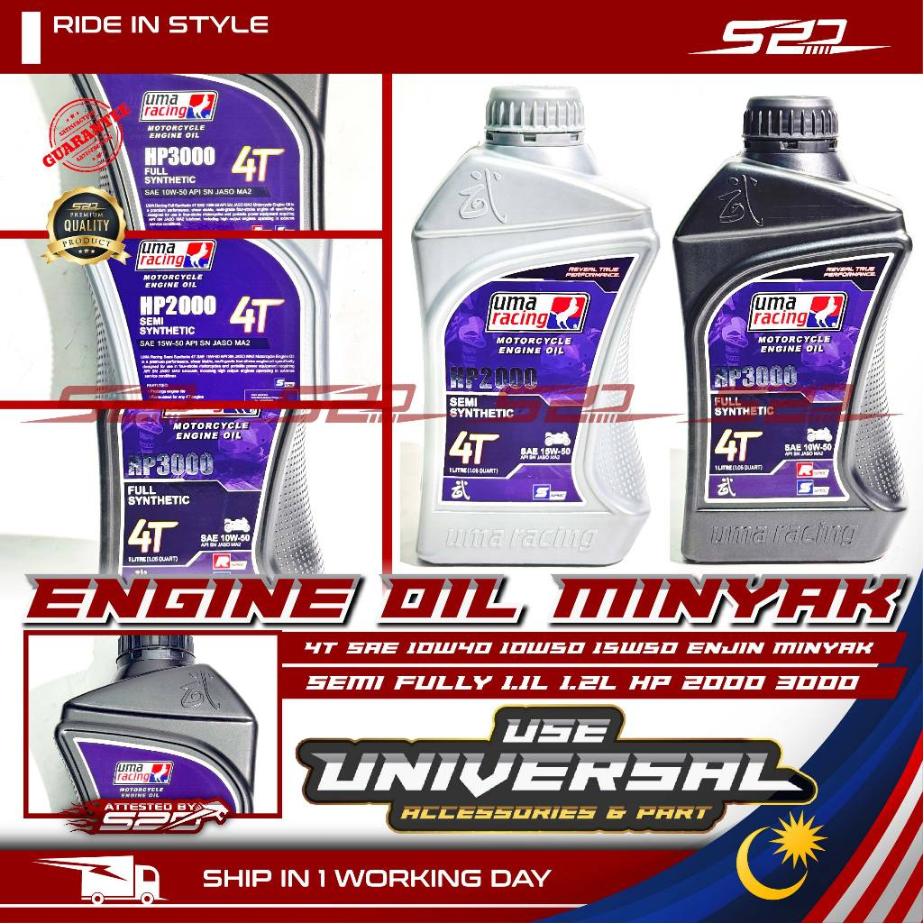 Engine Oil Minyak UMA Racing Universal Use Motor 4T SAE 5W40 10W40 ...