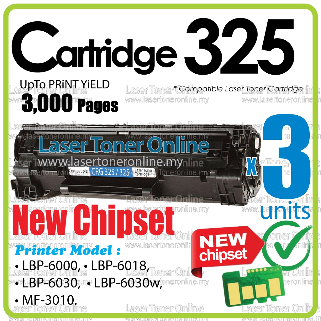3x Compatible Toner For Cano* Cartridge 325 MF3010 LBP6030W LBP6000 ...