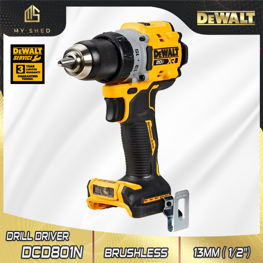 DEWALT DCD801N 18/20V Brushless Cordless Drill Driver 13mm ( 1/2 ...