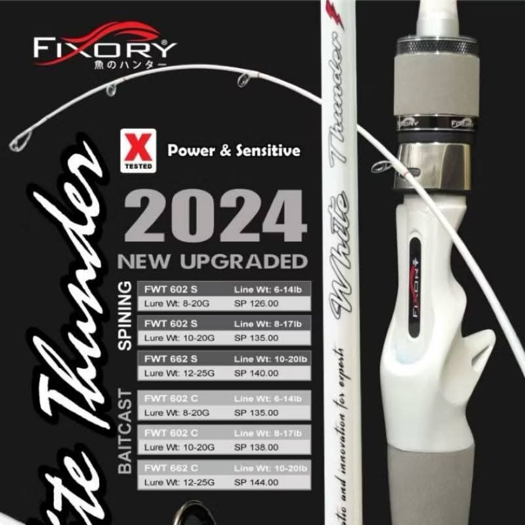 FIXORY White Thunder Baitcast & Spinning Rod BC Baitcasting Casting ...