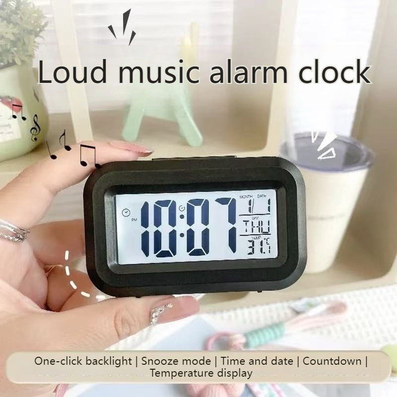 Smart Digital Clock with Temperature Snooze Alarm Mute LED Backlight ...