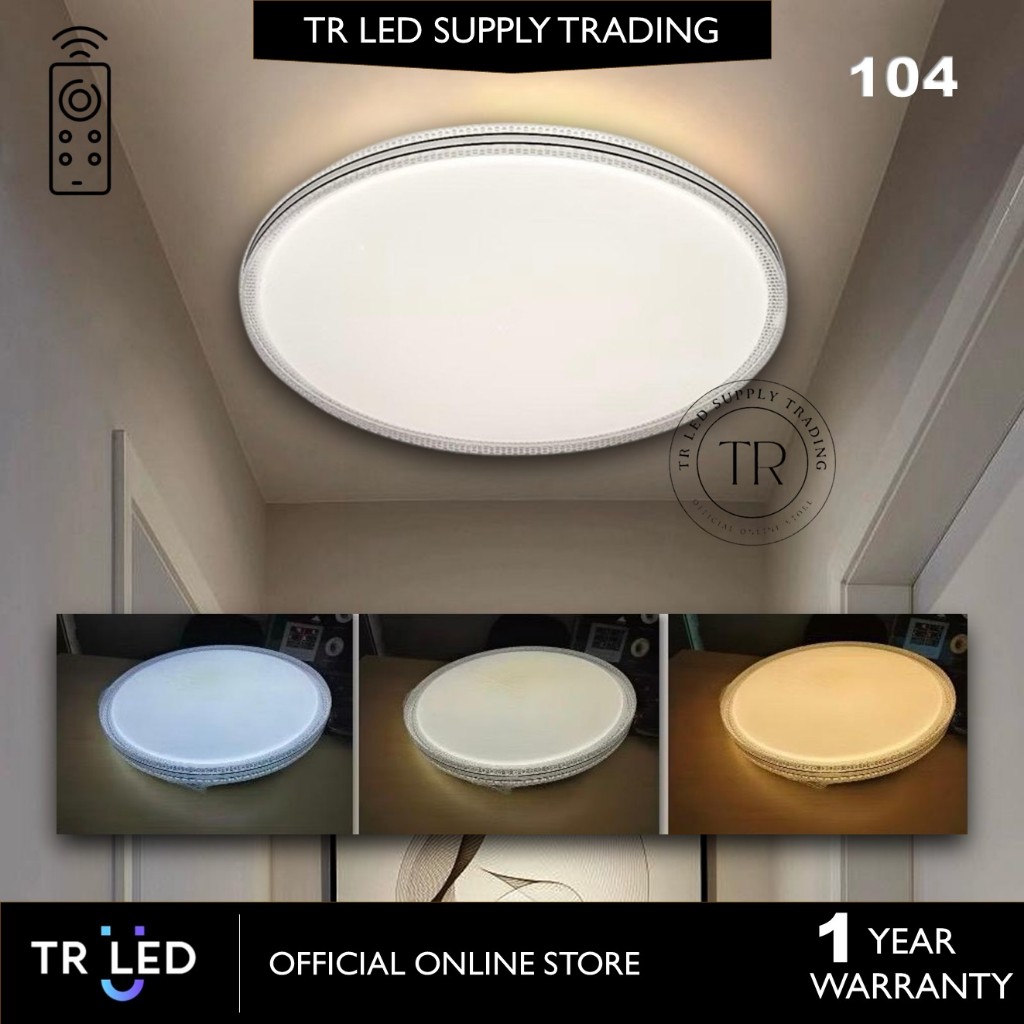 Lampu Siling LED 3 Warna dengan kawalan jauh 60W 16