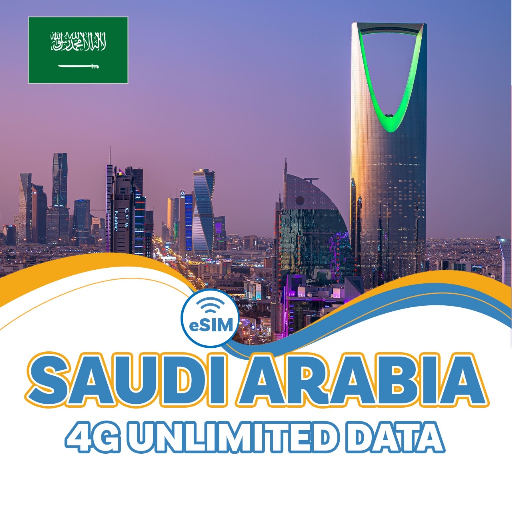Esim Saudi Arabia 1-15 Days Unlimited 4G Data Roaming Sim Card | Shopee ...
