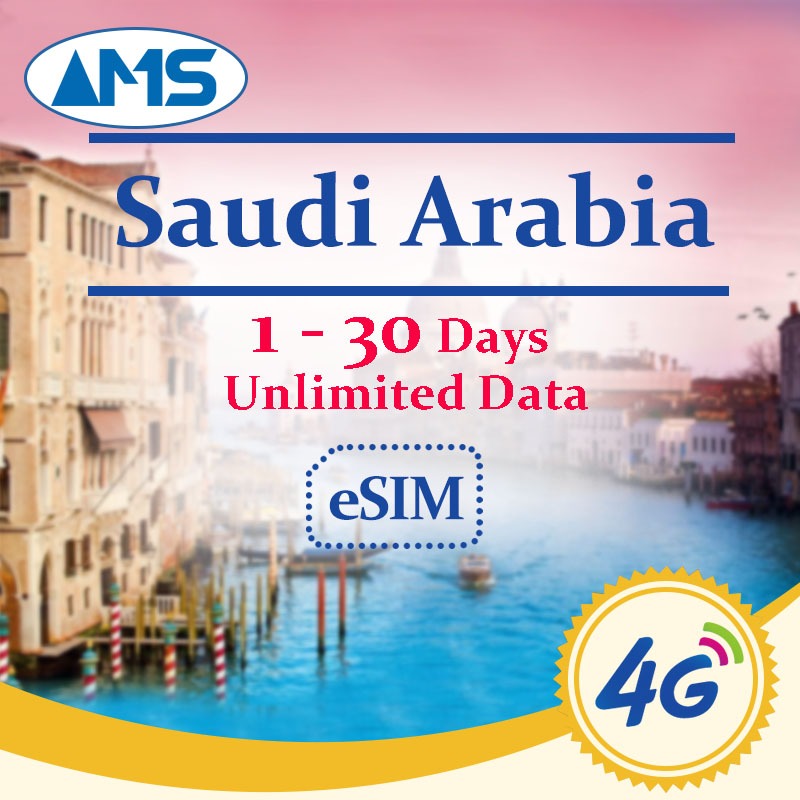 Saudi Arabia esim 1-30 Days Unlimited Data Saudi SIM Card for travel ...
