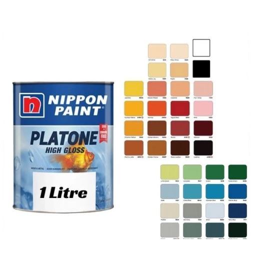 1L Nippon Paint Platone High Gloss Wood & Metal Paint Cat Kayu & Cat ...