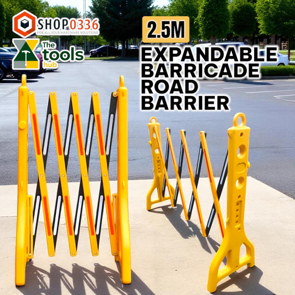 TRAFFIC SAFETY 2.5M EXPANDABLE BARRICADE DIVIDER ROAD BARRIER/ 2.5M ...