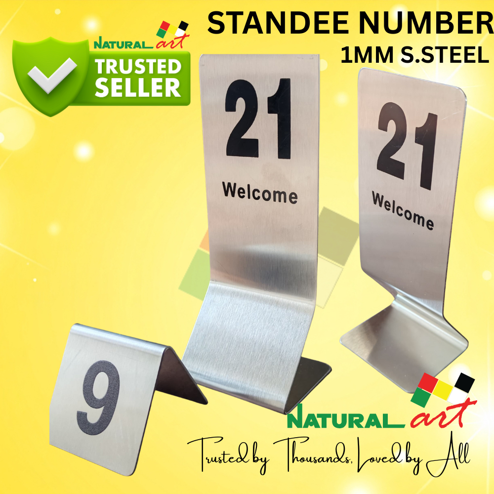 Stainless Steel Table Number Stand 1mm | Nombor Meja Makanan Restoran ...