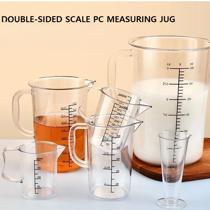 PC Plastic Measuring Cup Jug Pour Spout Surface Kitchen Transparent ...