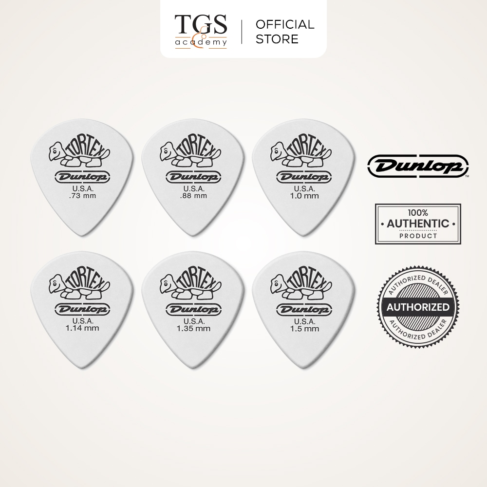 Jim Dunlop 478 Tortex White Jazz III Guitar Pick (0.73mm / 0.88mm /1 ...